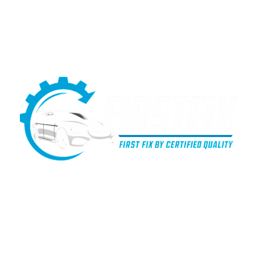 Blue gear and arrow logo for certified quality repair service